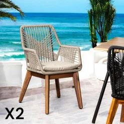 Fauteuil de table pivotant tissu terracotta (lot de 2) IENA