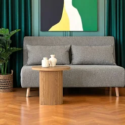 Fauteuil marron en tissu bouclette BERLIN