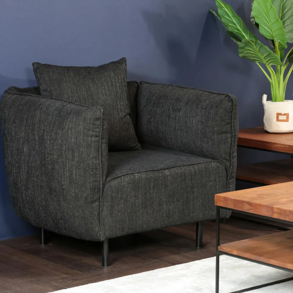 Fauteuil moderne noir TURIN