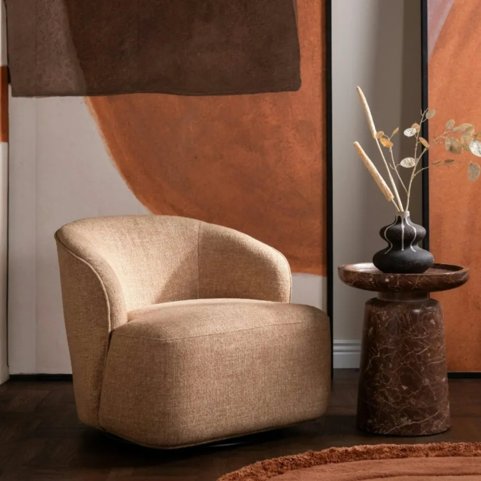 Fauteuil pivotant beige BRADFORD
