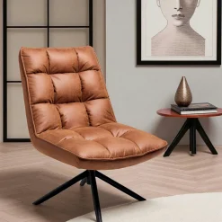Fauteuil pivotant camel - confort salon KERALA