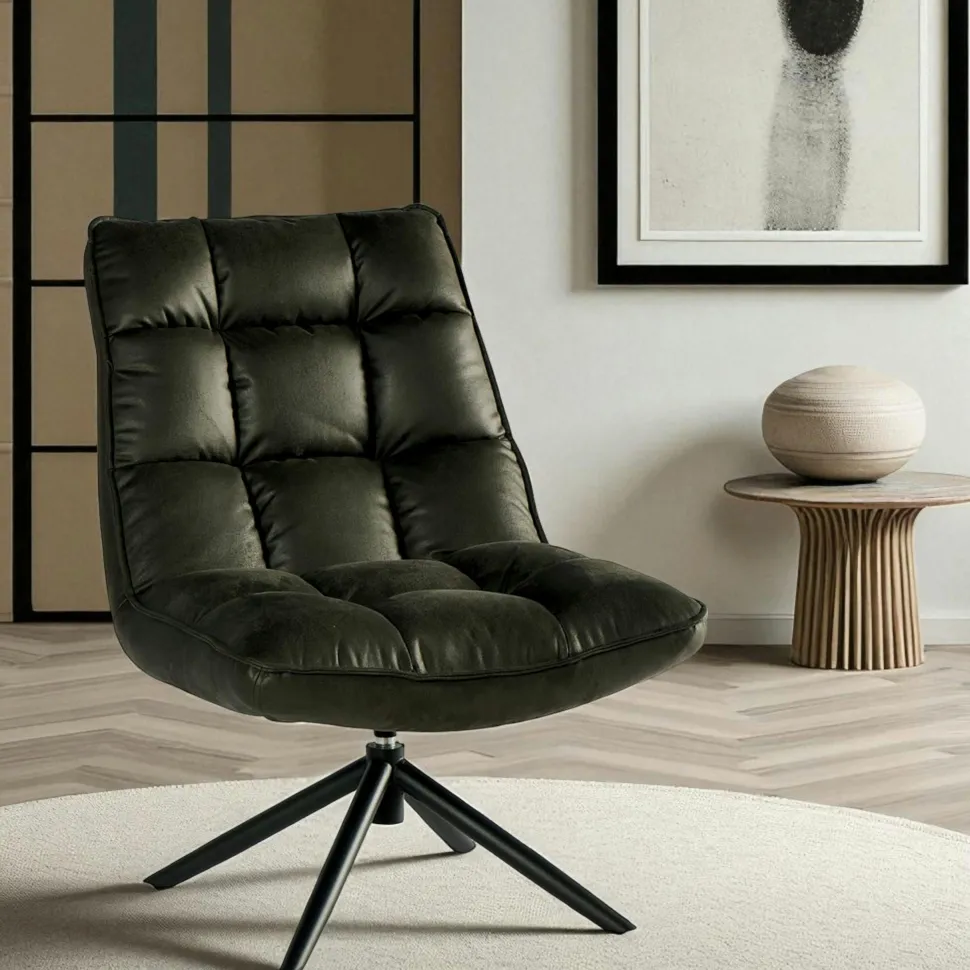 Fauteuil pivotant camel - confort salon KERALA