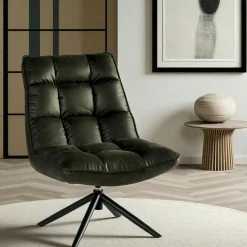 Fauteuil pivotant gris anthracite - confort salon KERALA