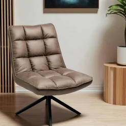 Fauteuil pivotant gris anthracite - confort salon KERALA