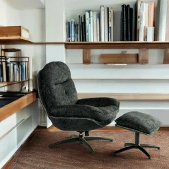 Fauteuil pivotant velours beige pied étoile MELBOURNE (lot de 2)
