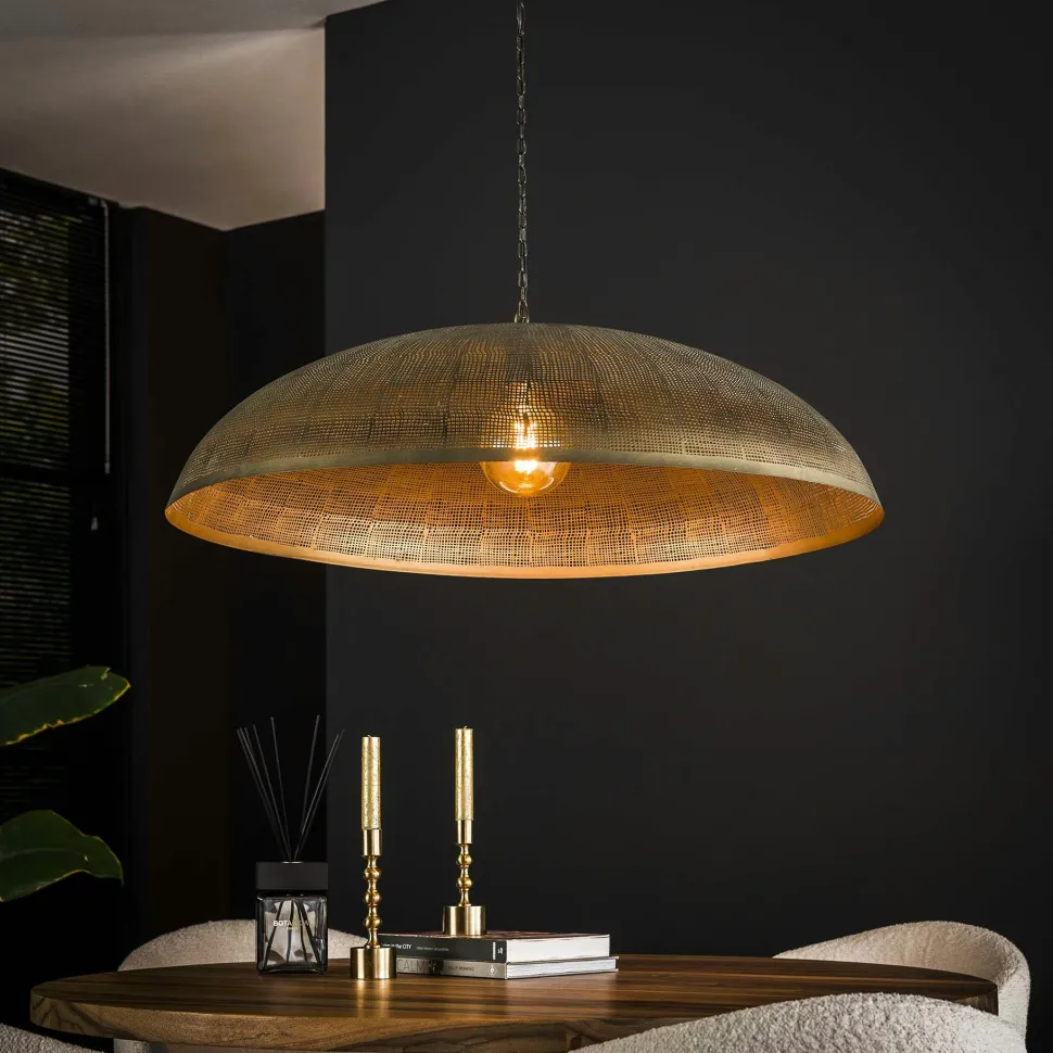 Grande suspension cuivrée et ajourée Ø90 cm RALF