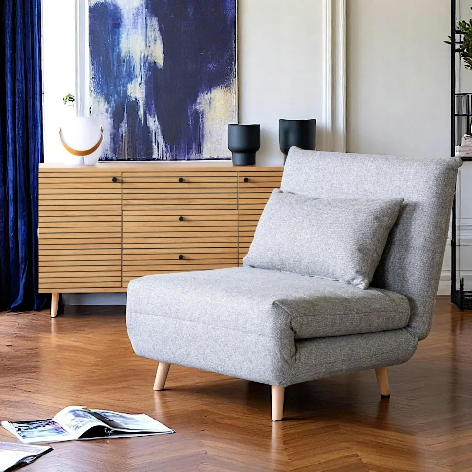 Gros fauteuil en fausse fourrure, couleur blanc cassé BERLIN