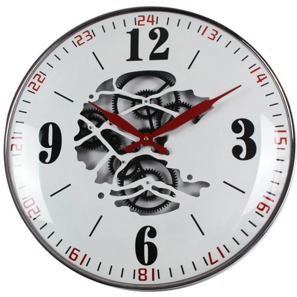 Horloge de cuisine blanche avec découpe centrale