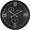 Horloge murale noire et argent avec chiffres romains