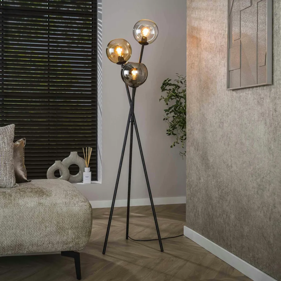 Lampadaire design en verre – torche 3 couleurs NIAGARA