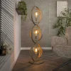 Lampadaire moderne beige mat, 3 anneaux pivotants TRIBECA