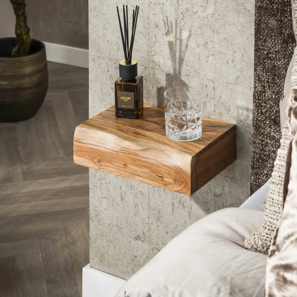Lampadaire moderne effet ruban pieds bois naturel RALF