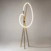 Lampadaire tige LED doré avec 1 tube lumineux AURORA