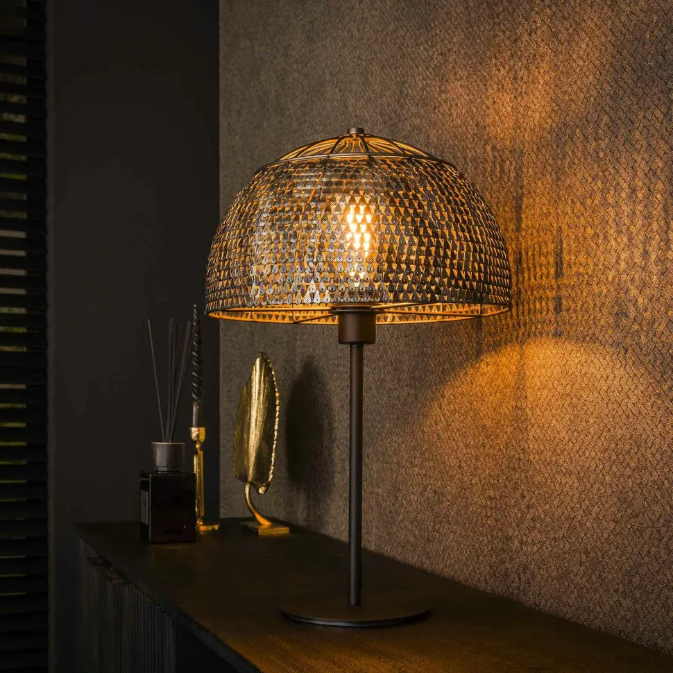 Lampe de salon avec abat-jour effet maille TRIBECA
