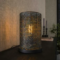 Lampe de salon avec abat-jour effet maille TRIBECA
