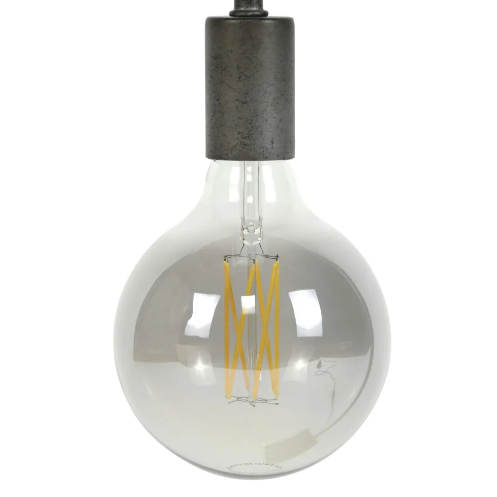 Lampe de salon moderne avec vasque en verre gris fumé 41 cm NIAGARA