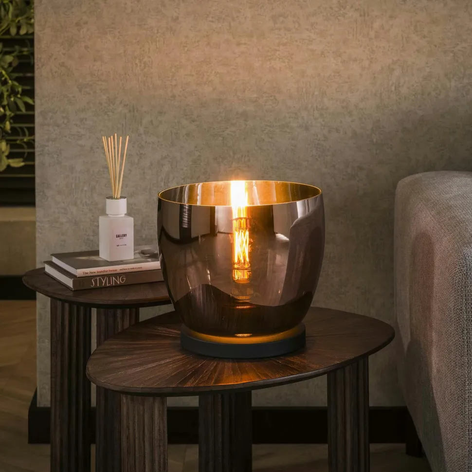 Lampe de salon moderne avec vasque en verre cuivré 27 cm NIAGARA