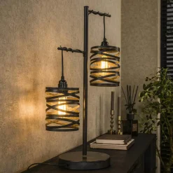Lampe noire avec cadre épais 44 cm RALF