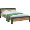 Lit 2 personnes en bois de chêne et métal 160 cm FERSCOTT 2