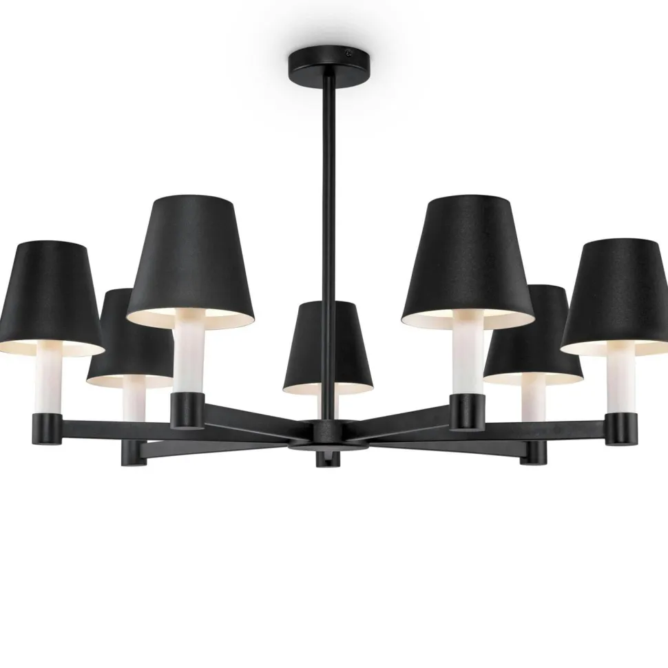 Lustre moderne noir 7 abat-jour MODENE