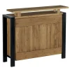 Meuble bar pin massif brossé 2 tiroirs 126cm LOUNDGE