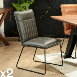 Meuble de rangement bois recyclé 1 niche et 2 tiroirs métal 60x40x110cm CARAVELLE