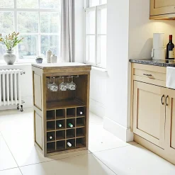 Meuble range bouteilles hévéa 49x38x88cm TRADITION