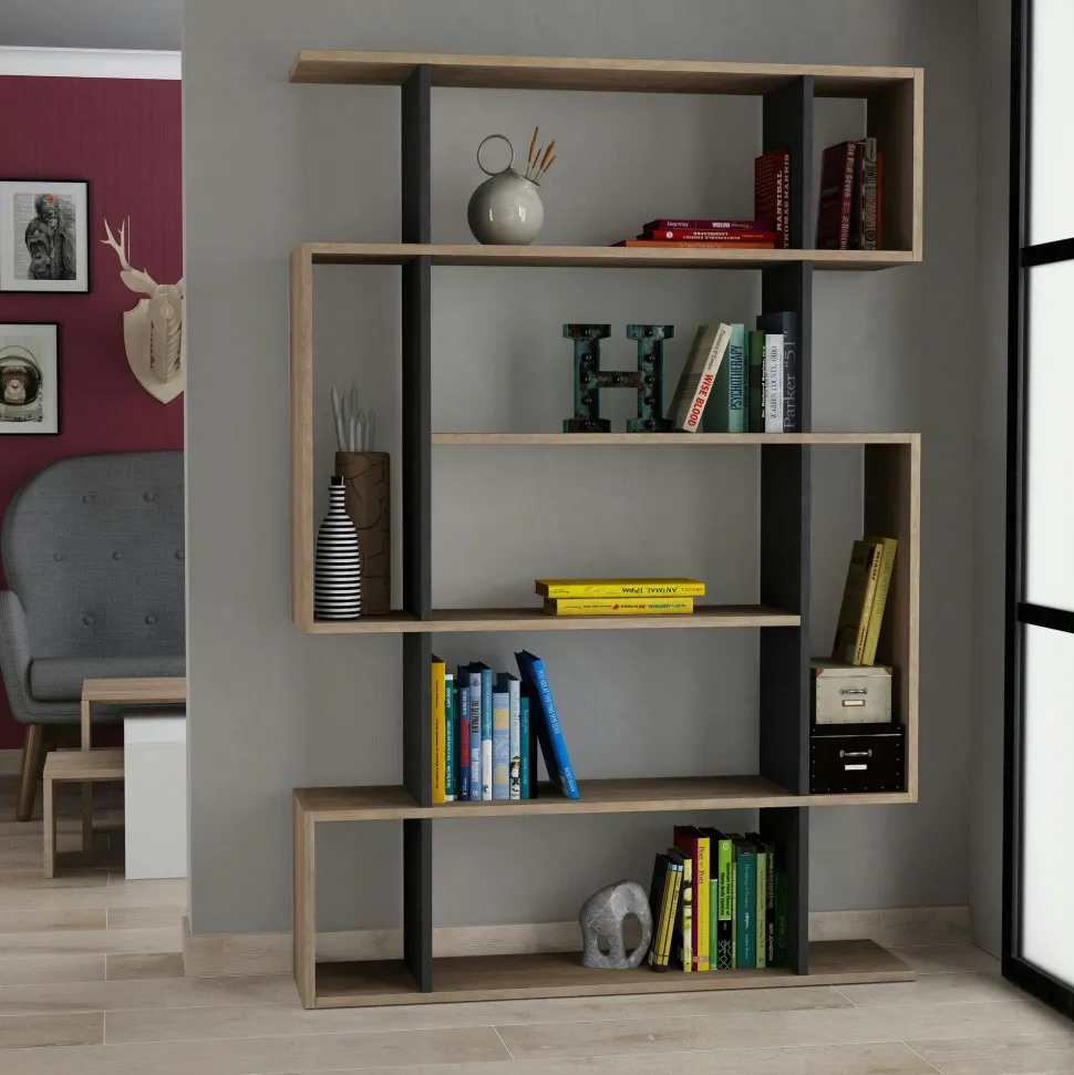 Meuble TV 3 portes 2 niches teck recyclé FANO