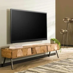 Meuble TV avec rangement façade en relief MELBOURNE