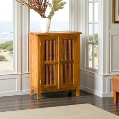 Meuble TV bois de teck 2 portes BISHO