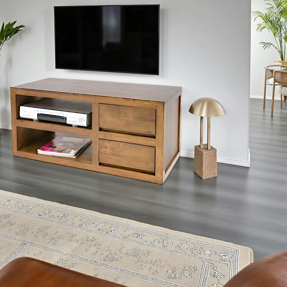 Meuble TV d'angle hévéa 76CM OLGA