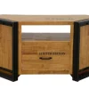 Meuble TV d'angle hévéa recyclé naturel et métal noirci 1 tiroir 1 niche 115X40X55cm DOCKER