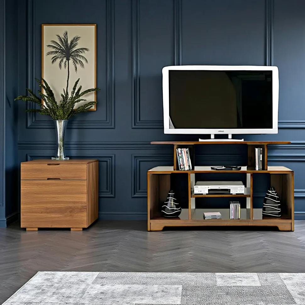 Meuble TV hévéa 124cm HELENA