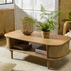Meuble tv moderne avec cannage ALGA
