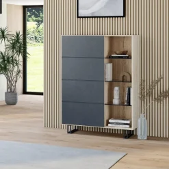 Meuble tv moderne en chêne blanc ZONZA