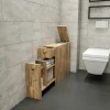 Meuble WC effet bois clair, 2 tiroirs 1 porte MARFA
