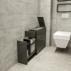 Meuble WC gris anthracite, 2 tiroirs 1 porte MARFA