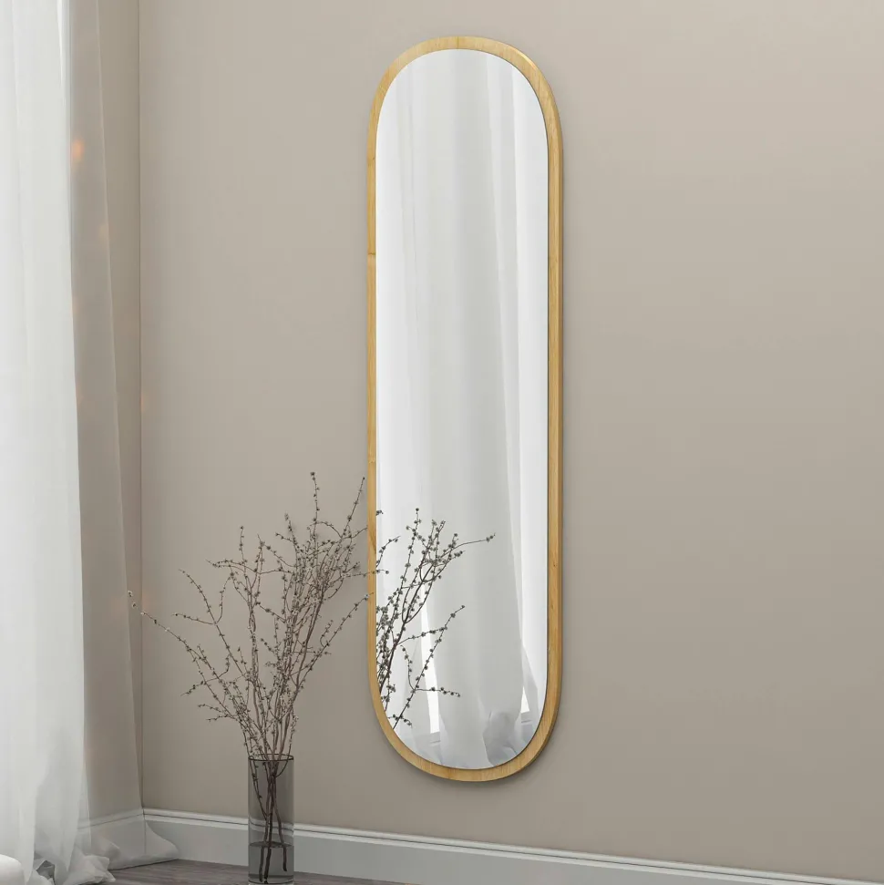 Miroir d'entrée noir ovale 117 cm - style moderne CODY