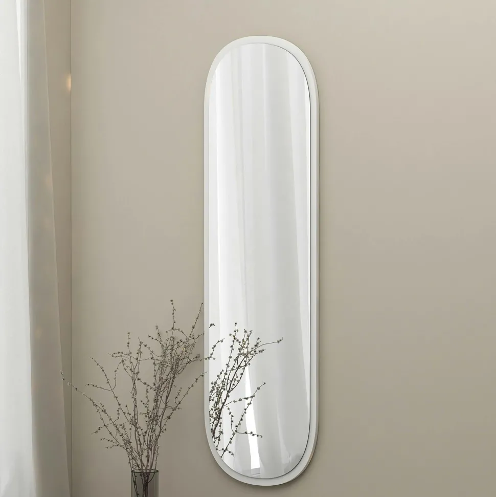 Miroir d'entrée noir ovale 117 cm - style moderne CODY