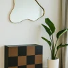 Miroir design organique - bords dorés BRIG