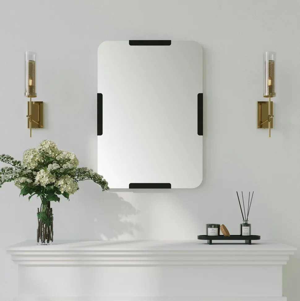 Miroir design organique cadre verre ambré 75 cm CODY
