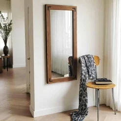Miroir mural en bois brun - format vertical HILO
