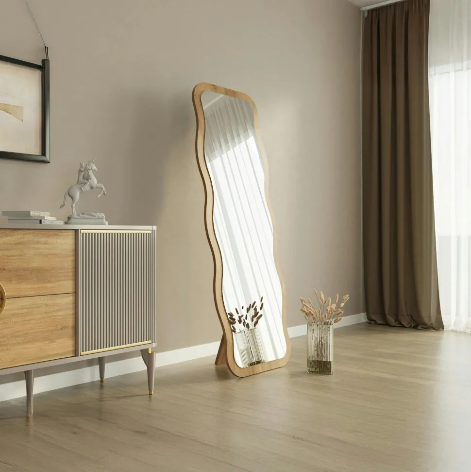 Miroir plein pied noir motif vague, style tendance 160 cm CODY