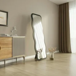 Miroir plein pied tendance beige, motif vague 160 cm CODY