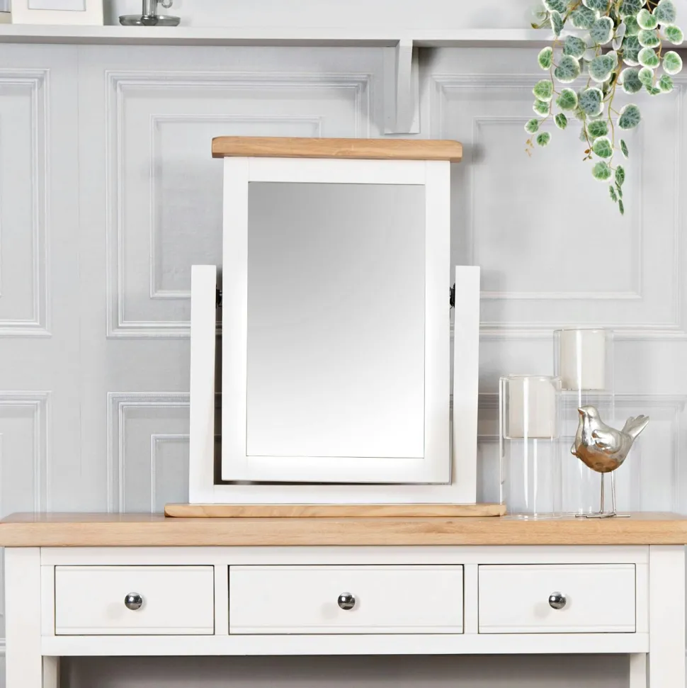 Miroir pour meuble coiffeuse blanc NAXOS
