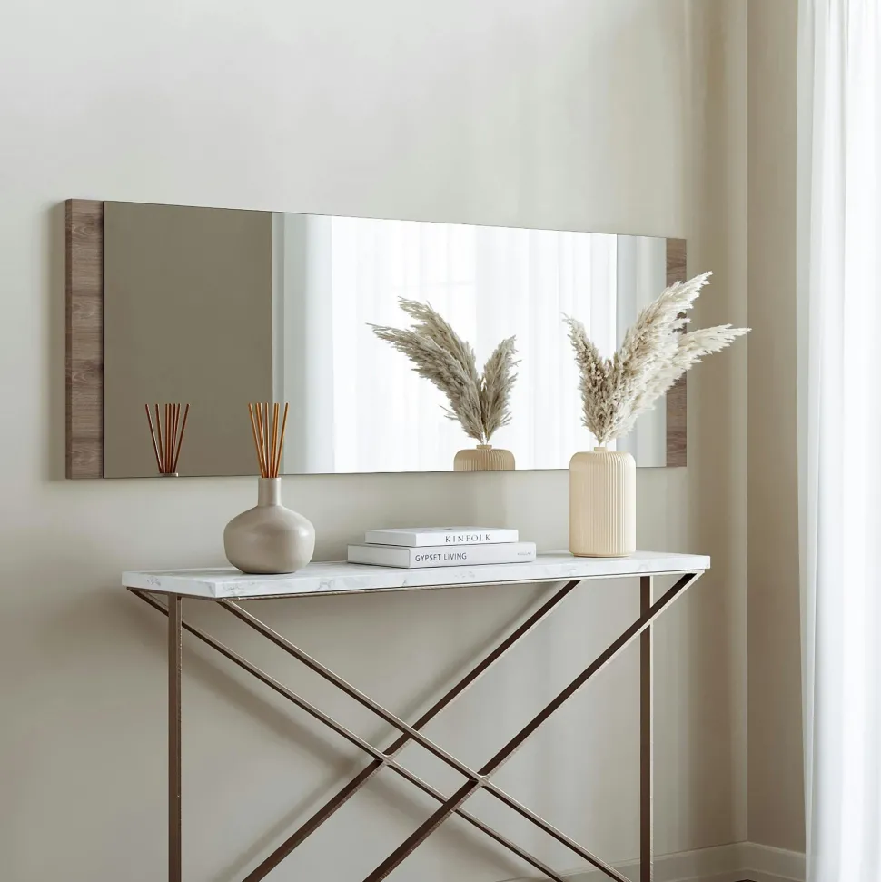 Miroir rectangulaire blanc à suspendre ou poser 120 cm CODY