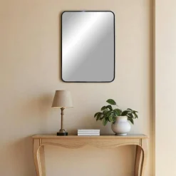 Miroir rectangulaire moderne avec cadre doré 50x70 cm SEOUL