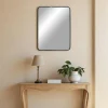 Miroir rectangulaire moderne avec cadre noir 50x70 cm SEOUL