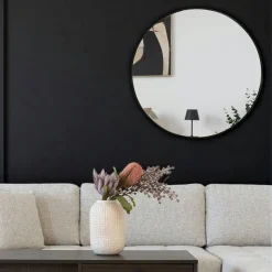 Miroir rond avec cadre en aluminium doré ø60 cm SEOUL