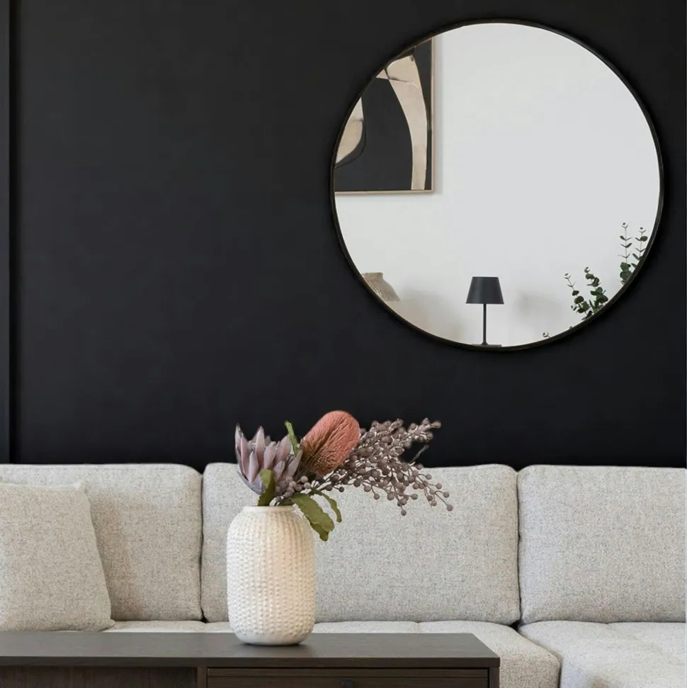 Miroir rond avec cadre en aluminium doré ø60 cm SEOUL